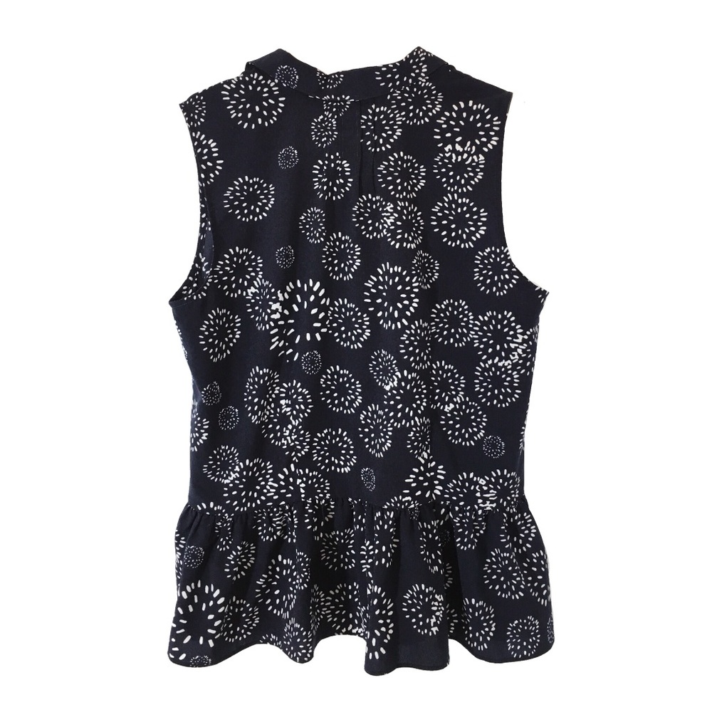 CAbi Navy and White Sleeveless Button Tank Top - Picture 2 of 3
